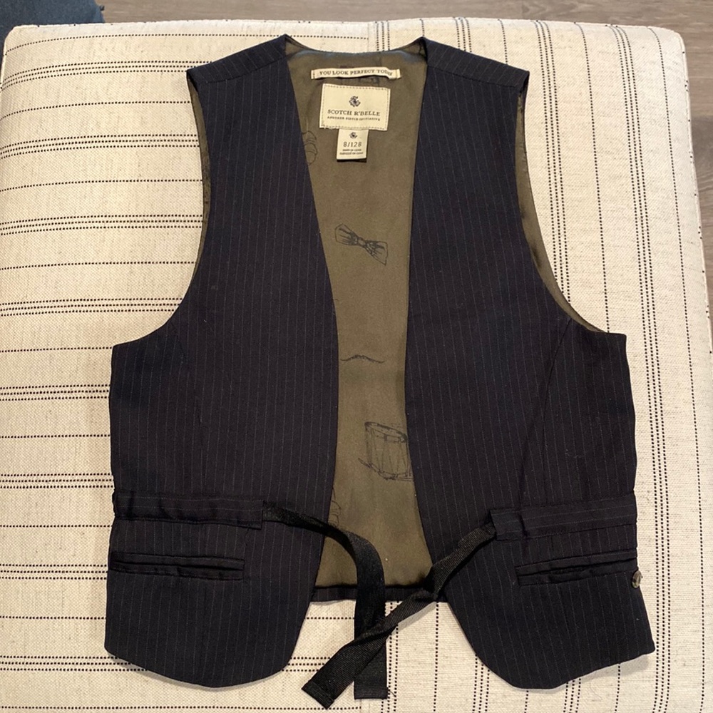 KIDS DESIGNER Scotch R’Belle size 8 - Micro Stripe Vest Midnight Blue